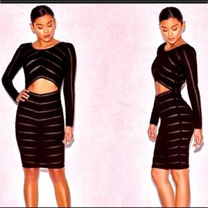 House of CB Freja Cut Out Suede Dress. XS